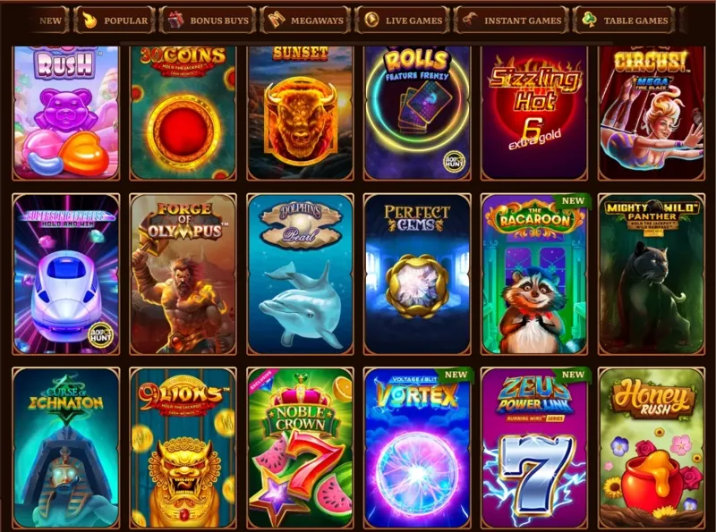Gry dostępne w Wild Robin Casino